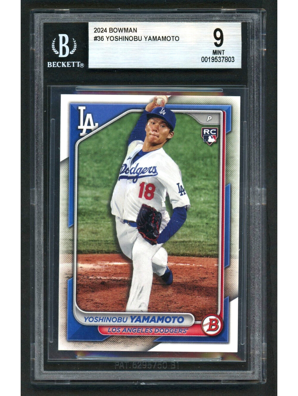 2024 Bowman #36 Yoshinobu Yamamoto Dodgers Rookie Card (RC) BGS 9 MT